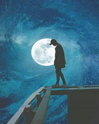 Lonely Man Moon Silhouette NEW Paint By Numbers