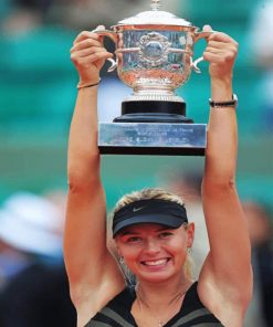 maria sharapova trophy roland garros paint by number