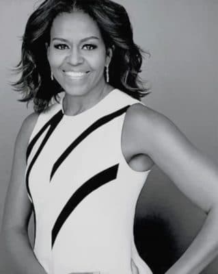 Michelle Obama Black and White paint by numbers