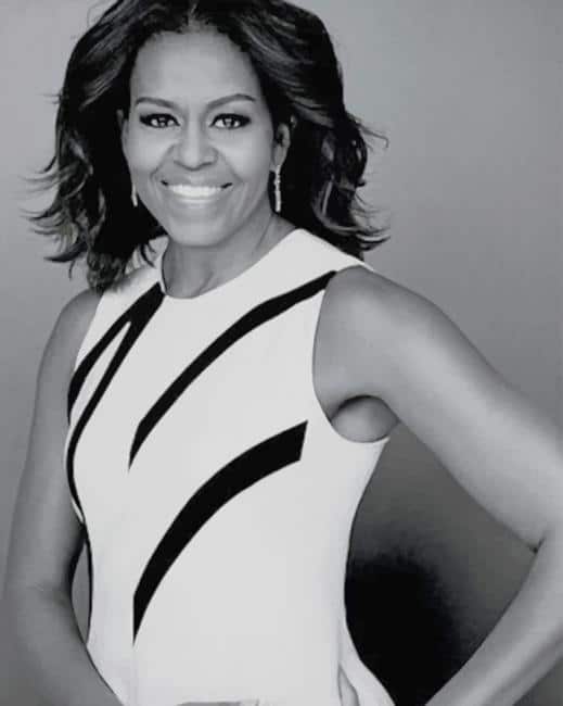 Michelle Obama Black and White paint by numbers