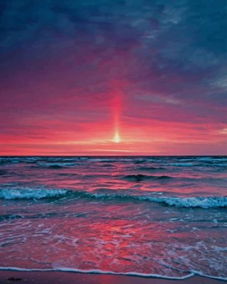 ocean sunset paint by number