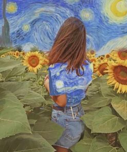 Starry Night Girl paint bY Numbers