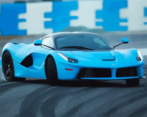 Super Blue Car Cars Paint By Numbers