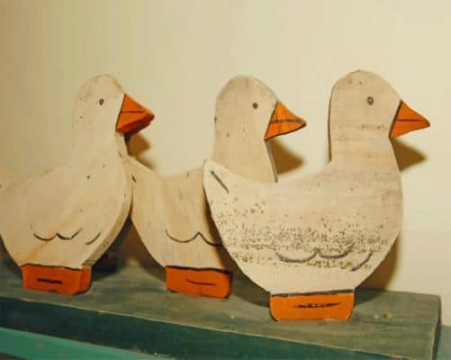 Trio Of Three Wooden Birds painting by numbers