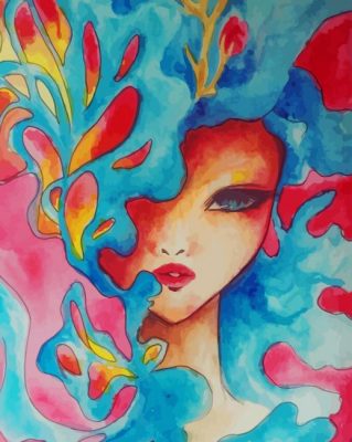 Abstract Colorful Girl paint by numbers