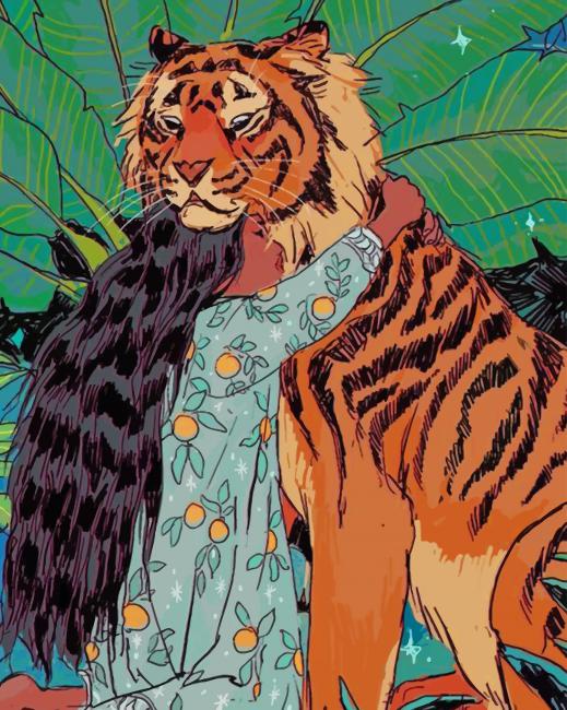 Aesthetic Tiger Art paint by number