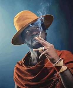 Afro Smoking Man paint by numbers