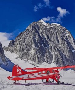 Alaska Mountain Airplane paint by number