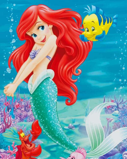 Ariel Mermaid paint by numbers