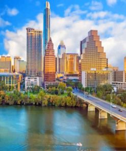 Auditorium Shores at Town Lake Metropolitan Park paint by numbers