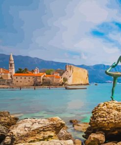 Ballet Statue Budva Old Town paint by numbers