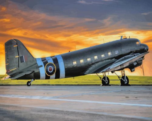 Black Airplane paint by number