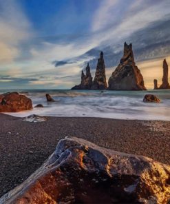 Black Sand Beach Iceland paint by number