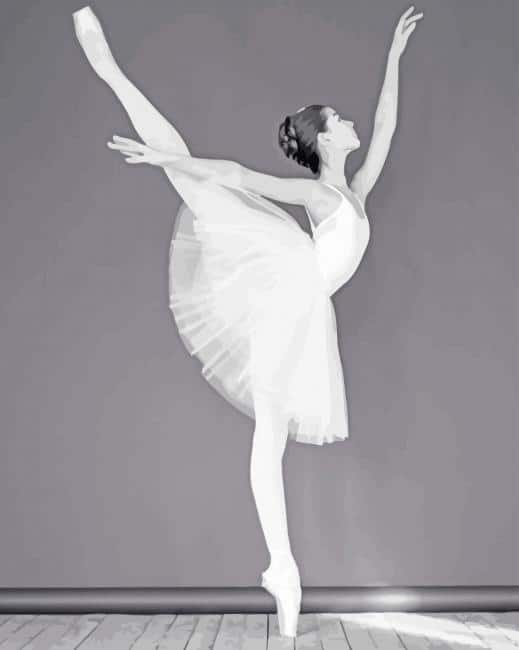 Black And White Ballet Dancer paint by numbers
