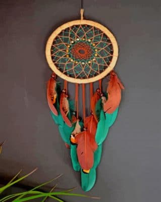 Blue And Brown Dream Catcher paint by numbers