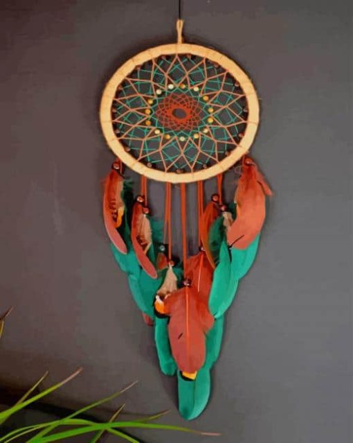 Blue And Brown Dream Catcher paint by numbers