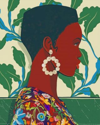 Brown Girl Illustration paint by numbers
