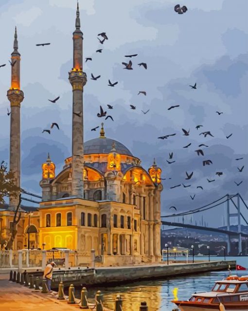 Büyük Mecidiye Mosque Istanbul paint by numbers paint by numbers