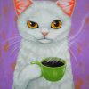 Cat Drinking Coffee paint by numbers