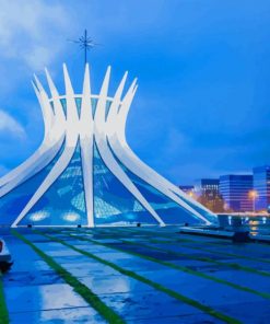 Cathedral Of Brasilia Brazil paint by numbers