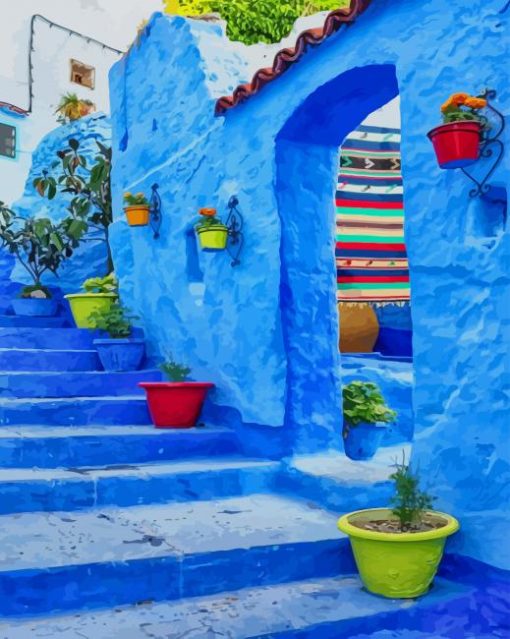 Chefchaouen Morocco paint by number