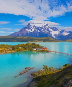 Chile Torres del Paine National Park paint by number