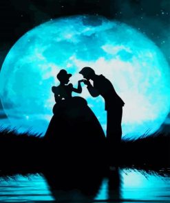 Cinderella And Prince Silhouette paint by numbers