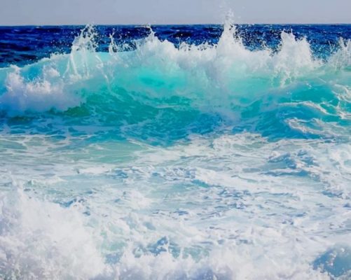 Close up sea waves paint by numbers
