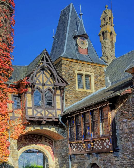 Cochem Castle Germany paint by numbers