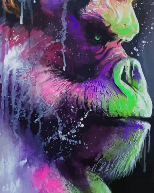 Colored Gorilla paint by numbers