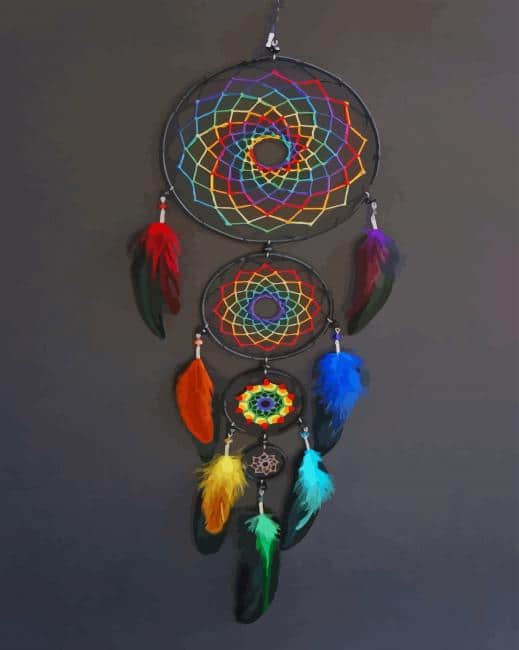 Colored Dream Catcher paint by number