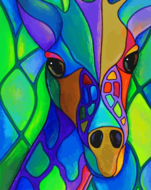 Colorful Giraffe paint by number
