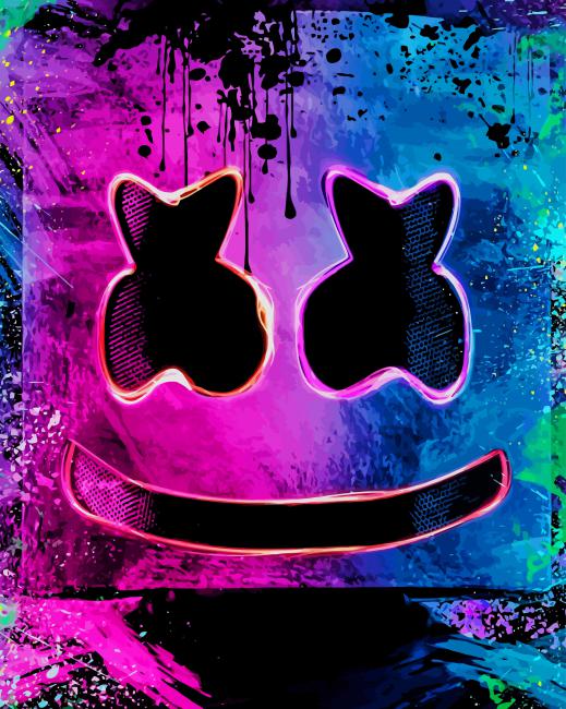Colorful Marshmello paint by number