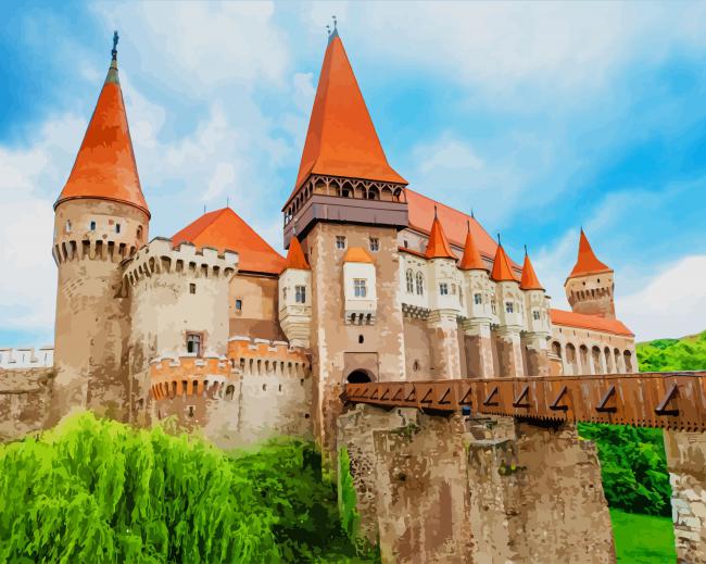 Corvin Castle in Romania paint by number
