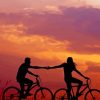 Couples On Bikes Silhouette paint by numbers