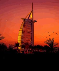 Dubai Burj Al Arab Sunset paint by number