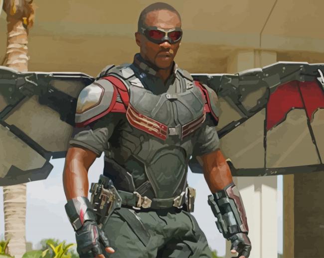 Falcon Fictional Superhero paint by numbers