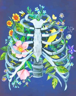 Floral Rib Cage paint by numbers