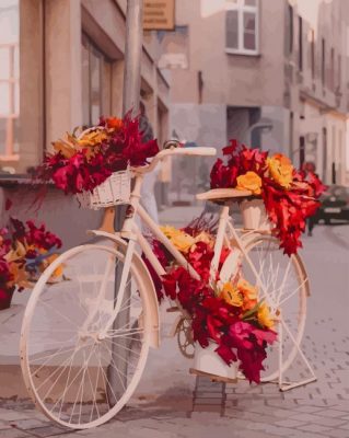 Floral Bicycle paint by number