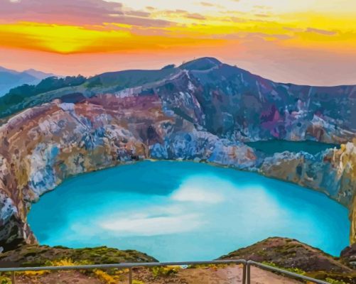 Flores Crater Lakes paint by number