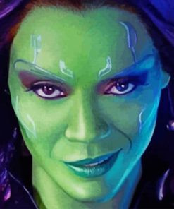 Gamora superhero paint by numbers