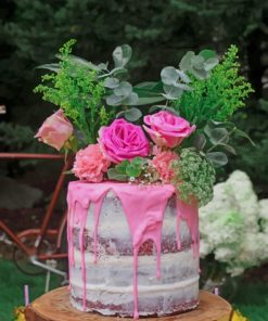 Garden roses cake paint by numbers