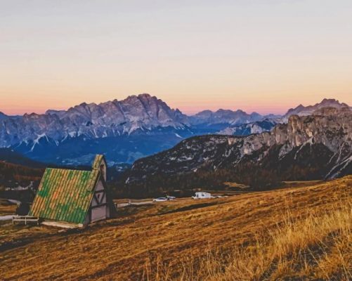 Giau Pass Mountain paint by number