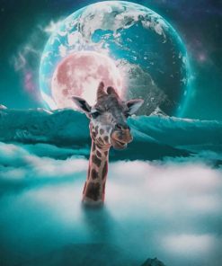 Giraffe in space paint by number