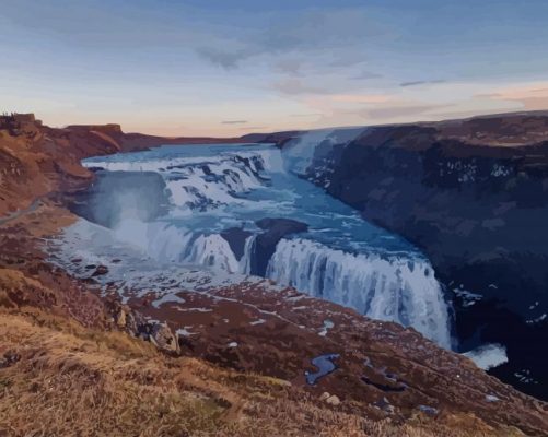 Gullfoss Falls paint by numbers