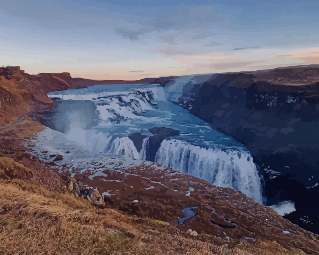 Gullfoss Falls paint by numbers