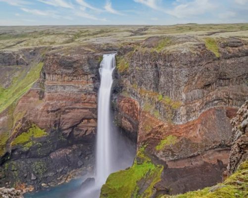 Haifoss waterfall paint by numbers