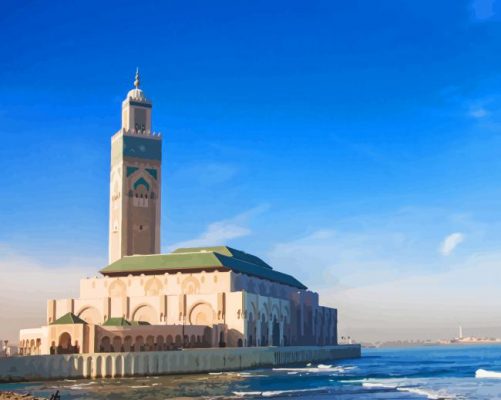 Hassan II Mosque Casablanca paint by number