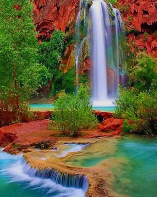 Havasu Falls Arizona paint by numbers