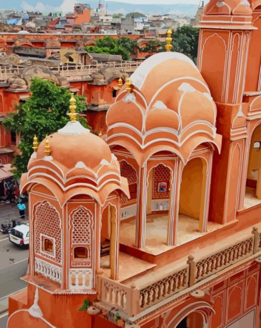 Hawa Mahal Jaipur India paint by numbers